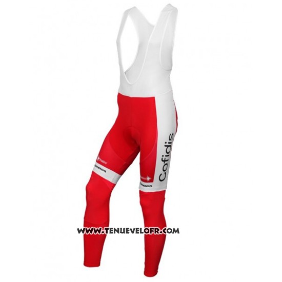 2016 Maillot Ciclismo Cofidis Blanc et Rouge Manches Longues et Cuissard